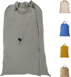 LFH Home Cotton Canvas Extra Large Laundry Bag with Handle, Heavy Duty Drawstring Closure Washable Laundry Bags, School Travel, Home, Hotel, College Dorm, Organizer Sack, Toys 28x36-Grey Thanks Giving