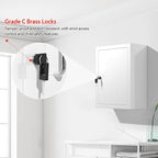 Locking Medicine Cabinet Wall-Mount: Storage Cabinet with Lock & Key - White Metal First Aid Kits for Family Safety and Childproofing