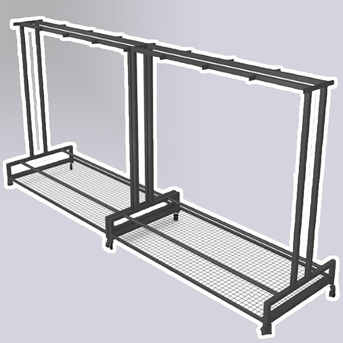 1 2 3 4 5 6 8 9 10 Pair Ski Storage Rack for Organize, Indoor Ski Board Stand for Garage/Basement/Shed, Floor Standing Longboard Carrier Wheels(Holds 16 pcs(8 Pair))