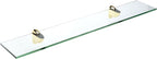 Spancraft Glass H-8x18-Brass Heron Glass Shelf, Brass, 8" x 18"