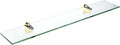 Spancraft Glass H-4.75x24-Brass Heron Glass Shelf, Brass, 4.75" x 24"