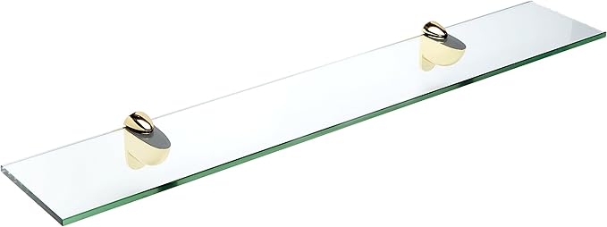 Spancraft Glass H-12x14-Brass Heron Glass Shelf, Brass, 12" x 14"
