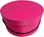 Sarah's Hat Boxes Classic Cerise Hat Box – 18.5" x 9.5" (Dia. x Ht.) Handmade in USA – Odorless Non-Toxic Adhesive, Cording Handle – Premium Storage for Hats & Accessories