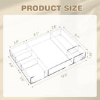 2 Pcs Clear Acrylic Desk Drawer Organizer 12 x 8 x 1.77 Inch Drawer Organizer Trays with 6 Compartments Desk Accessories for Office Makeup Silverware Bathroom