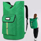 Extra-Large Heavy Duty Laundry Bag Backpack - Drawstring Closure (Grass Green)