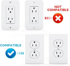 Metal Outlet Shelf Wall Holder for Duplex (Round) Outlets - Bathroom & Kitchen Organizer with Cord Storage, Quick Install for Smart Home Toothbrush Holder Holds Smart Speaker Cell Phone