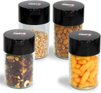 Tightvac 1 oz to 6 ounce - Patented Airtight Container | Multi-use Vacuum Container Works as Smell Proof Containers for Herbs and Dry Goods. Black Cap and Clear Body