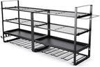 32" W Large Power Tool Organizer Wall Mount, 4 Tiers Heavy Duty Metal Garage Storage Racks, Drill Hanger Storage Rack with 8 Drills Holder, Utility Racks for Garage Workshop