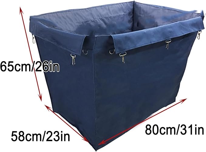 Commercial Rolling Laundry Basket Replacement Bag, Waterproof Oxford Cloth Cleaning Cart Liner for Utility Cart & Cleaning Cart(Blue)