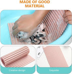 SECFOU Non-Slip Soft Silicone Laundry Washboard, Portable Foldable Household Washing Board for Hand Clothes Cleaning, Pink Small Size for Travel and Home Use