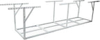 2x8FT Overhead Garage Storage Rack, Adjustable Ceiling Mounted Heavy Duty Metal Organization System, 22-40 Inch Height Dropdown, 450lbs Capacity, White