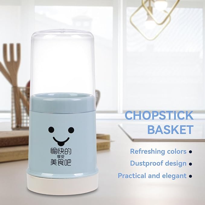 Cyrank Kitchen Utensil Holder, Chopsticks Holder Drying Rack with Lid and Removable Base Silverware Caddy Flatware Drying Rack Utensil Caddy Cutlery Storage Organizer