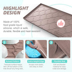 SIKADEER 34" x 19" Under Sink Mat Waterproof, Silicone Mat Kitchen Drawer Shelf and Cabinet Liner, Sink Protector for Kitchen Organizers and Storage, Boot Tray Pet Food Mats