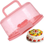 Cake Carrier with Lid and Handle, Round Cake Containers for 10 inch Cakes, Cupcake Holder, Dustproof, Portable Cupcakes Transport Container for Cakes Pie Muffin Pizza Desserts