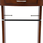 Wood Suit Valet Stand, Clothes Valet Stand, Clothing Rack Organizer, Jacket Hanger, Flip-top Compartment with Hole, Garment Valet for Bedroom Entryway Home Living Room Office