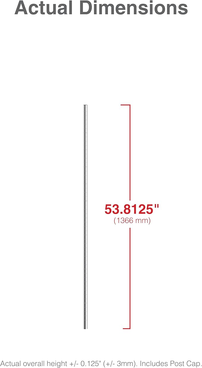 Metro 54UP Metro Site Select Chrome Plated Steel Mobile Post, 1" Diameter x 54-9/16" Height (Pack of 4)