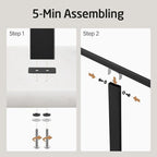 KES Standing Towel Rack, 2-Tier Towel Racks for Bathroom Freestanding with Marble Base, Upgrade Steady Design, SUS304 Stainless Steel Matte Black, BTH217-BK