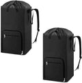 Laundry Backpack Bag, Bukere Extra Large 2 in 1 Laundry Hamper Basket for College Students Dorm Essentials, Adjustable Shoulder Straps, Freestanding Laundry Bag (Black&Black)