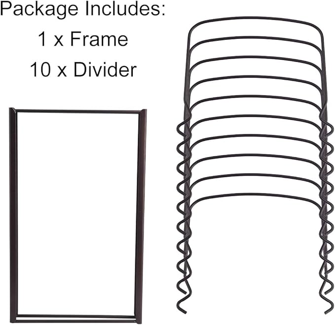 Toplife 10+ Bakeware Organizer Rack for Kitchen Bakeware, Cookware, Dinnerware, Cutting Boards, Plates, Pot and Pan Lids (Brown)