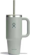 Hydro Flask Travel Tumbler with Handle, Lid and Straw - Insulated Stainless Steel in 24 Oz Tonal Agave