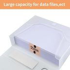HUA JIE A4 Storage File Boxes Plastic Archives Cases with Lid, File Folder Organizer Document Filing Box for office,31×5.5×23.5 cm, Transparent(Pack of 6)