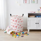 Baby Laundry Basket Baby Nursery Hamper Kids Laundry Basket Toy Storage Bin for Boys Room Decor Gift Baskets for Bedroom Bathroom(Heart Bowknot)