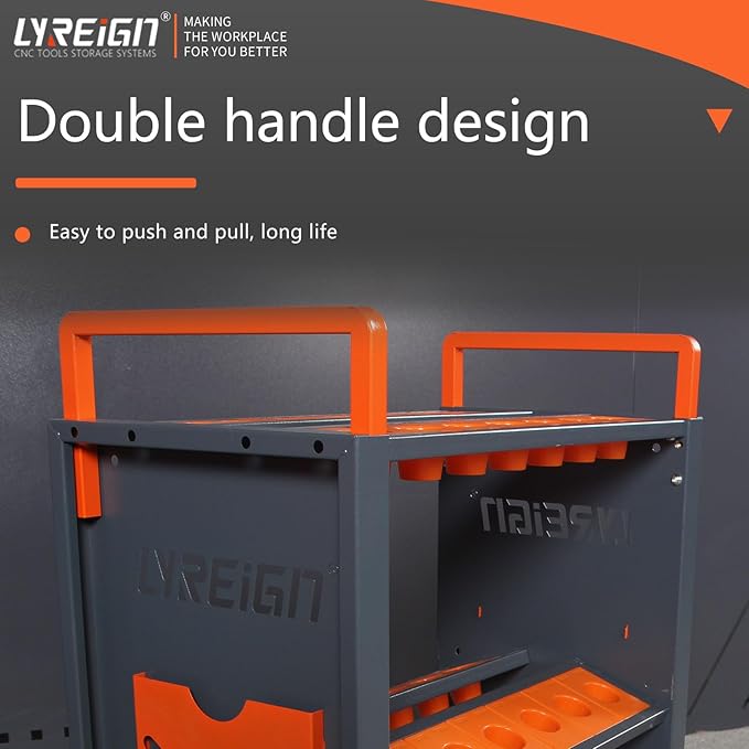 Mobile CNC Tool Storage Cart, CNC Tool Holder Utility Carts with Wheels, CNC Trolley is Suitable for Warehouses Storehouse Factory Garage