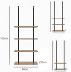 Ceiling Shelf, Ceiling Mount Storage Rack with Wooden Boards Hanging Storage Rack for Display Plants,Wine,Books, Quick Installation (Color : B, Size : 3 Layer)