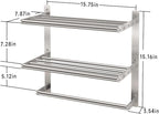 Towel Shelf for Bathroom Wall Mounted, 3-Tier Hotel Style Towel Rack with Towel Bars, Brushed Nickel Towel Racks for Bathroom Lavatory, 16 Inch