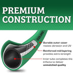 Flexzilla Colors Lead-In Garden Hose 5/8in. x 5ft., Lightweight All-Weather Water Hose, Durable and Flexible, Leak-Free Connections, Forest Green
