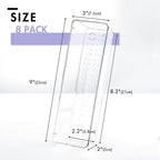 HOUSE DAY Desk Drawer Organizer Bins 8 PCS, 9*3*2" Clear Drawer Organizers with Silicone Pads, Vanity Organizers and Storage, Non Slip Plastic Drawer Organizer for Makeup, Bathroom, Kitchen, Office