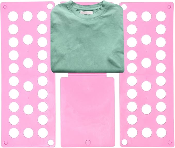 T Shirt Folder Clothes Folding Board, CollapsiblePlastic Laundry Aid, Adjustable SpeedFlip Organizer, Household Liner SorterOrganiser, for Clothing Easy Fast Home Travel Dorm Organization