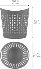 IRIS USA Plastic Laundry Basket Hamper, 3-Pack, 40L / 10 Gal Flexible Dirty Clothes Bag with Ventilation Holes, Bedroom Bathroom Apartment Dorm Laundry Room Blanket Pillow Trinkets Organization, Gray