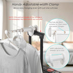 Travel Drying Rack for Clothes - Portable Hanging Rack Over The Door with Retractable Rod - Mini Size for Cruise, RV, Dorm, Apartment, Hotel Laundry