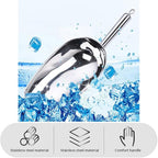 Set of 1 Ice Scoop, Stainless SteelKitchen Ice Scoop for Canisters or Ice Maker, Food Scoops for Canisters, Freezer, Flour, Dry Foods, Coffee Beans, Pop Corn, Pet Dog Cat Food (Stainless Steel-S)