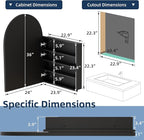 Medicine Cabinets for Bathroom, Black Arched Medicine Cabinet Recessed or Surface Wall-Mounted,Modern Bathroom Vanity Mirror with Storage, Mirrored Cabinet with Adjustable Shelves,24x36 Inch