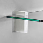 Glass Shelves - Tempered Safety Glass Shelves for Bathroom, Choose Over 20 Shelf Brackets and Multiple Shelf Sizes - Cuadro Maxi Style - 23.6 x 11.8 in - Chrome Clip