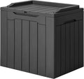 JUMMICO 31 Gallon Resin Deck Box Waterproof Indoor Outdoor Storage Boxes for Patio Furniture Cushions and Garden Tools (Gray)