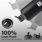 1 Gallon Water Bottle Insulated | Thickened Stainless Steel Vacuum Metal Water Jug | Portable Sports Large for Gym and Hiking with Straw, Carrier Bag, Handle Strap | BPA-Free 128 oz