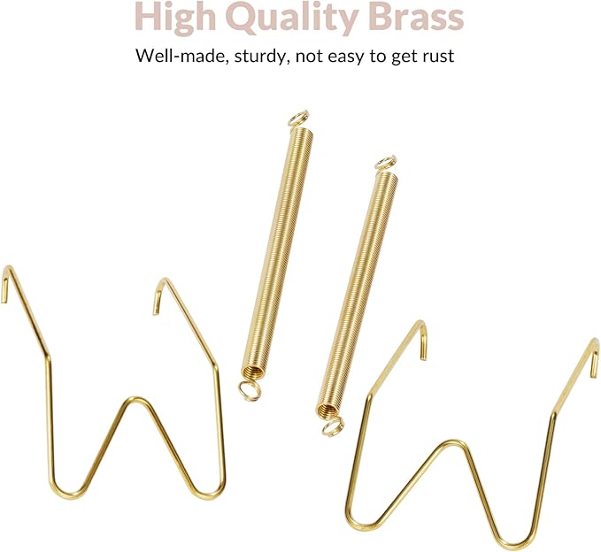 12-Pack Invisible Wall Plate Hangers, 8/10/12 Inch Brass Plate Holders with 16-Pack Wall Hooks