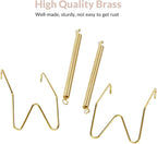 12-Pack Invisible Wall Plate Hangers, 8/10/12 Inch Brass Plate Holders with 16-Pack Wall Hooks