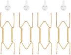 Bilillo 4 Pack Plate Hangers for The Wall, Suitable for 6-8 inch Art Plate, Stainless Steel Invisible Heavy Duty Wire Plate Holder with Wall Hooks, Plate Hangers for Displaying Plates, Platter, Dish