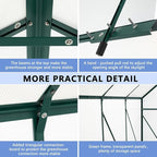 Polycarbonate Greenhouse with Rain Gutter and Roof Vent, Raised Base and Anchor Aluminum Heavy Duty Walk-in Green House, Outdoor Patio Sunroom for All Season (Green, 49.13*72.83*86.42in)