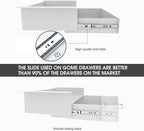 GOME White Under Desk Drawer Storage with Laptop/Book/Folders Shelf, Double Layer Easy Slide-Out Undermount Drawer Organizer with Ball Sliding Track for Home Office Sit-Stand Workstation