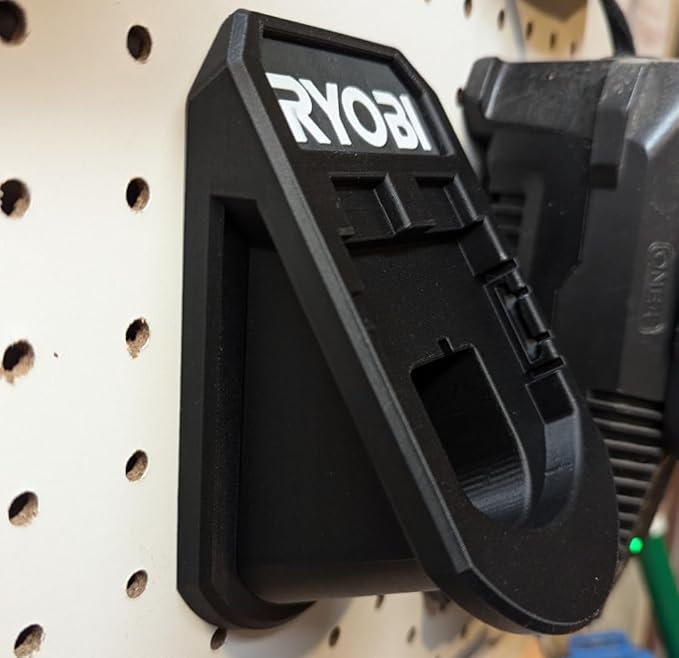 18v Battery Peg Board Storage - Compatible Mount for RYOBI®, DEWALT®, Milwaukee® - Display Shelf - Store Slots - Multicolored