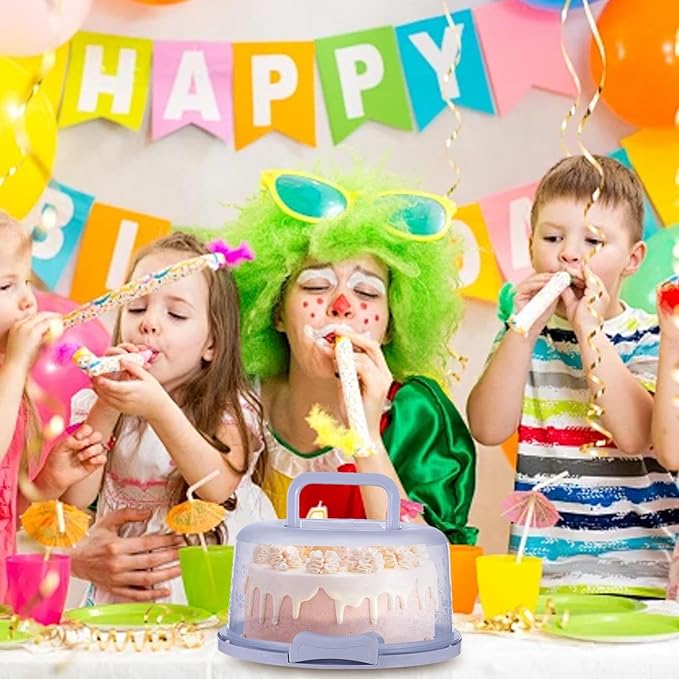 Cake Carrier With Lid And Handle, Round Cake Containers For 10 Inch Cakes, Cupcake Holder, Dustproof, Pie Keeper, Portable Cupcakes Transport Container For Cakes Pie Muffin Pizza Desserts