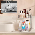 360 Rotating Makeup Organizer, 2 Tier Lazy Susan Bathroom Counter Organizer, Skincare Organizers, Spinning Perfume Organizer & Vanity Organizer Countertop (Classic Grey, 2 Tier)