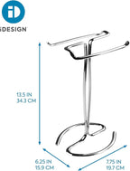 iDesign Metal Hand Towel Rack, The Axis Collection – Holds 2 Hand Towels, 7.75” x 6.25” x 13.5”, Chrome