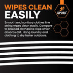 Plastic Clothesline - 100' Plastic Clothes Line - White Outdoor Weather Resistant - Synthetic Cord for Hanging and Drying Clothing & Laundry - Plastic Rope Clothes Line String for Pulley 6 Pack