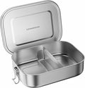 G.a HOMEFAVOR Stainless Steel Bento Lunch Box - Leak-Proof Metal Bento Box, Large Food Container with Lock Clips, Snack Container, Dishwasher Safe, 2 Compartments, 1200 ml/40 oz
